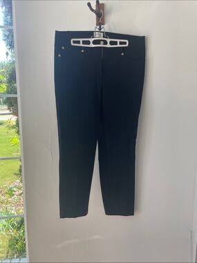 St. John Black Pants with Gold-Tone Accents